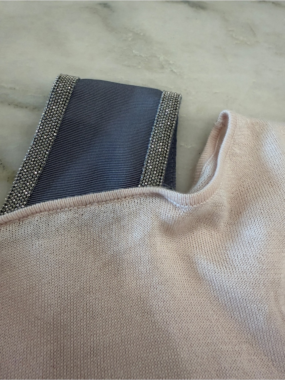 Fabiana Filippi Cashmere Blush Boatneck Lightweight Sweater Single Strap - Picture 4 of 10